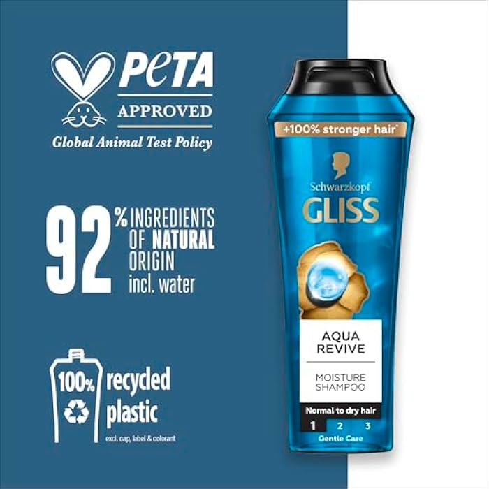 Gliss Aqua Revive Shampoo, 400ml — Immerse your hair in hydration with this revitalizing shampoo that quenches thirsty locks for a refreshed, vibrant look - Image 5